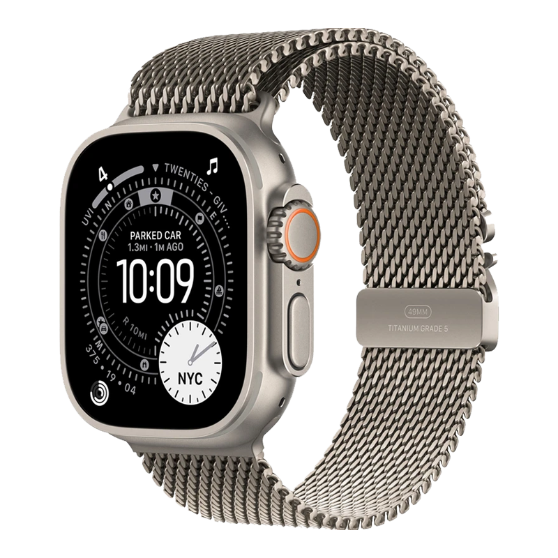 ساعت هوشمند 49 میلی متری اپل مدل Ultra 3 Natural Titanium Case با بند Titanium Milanese